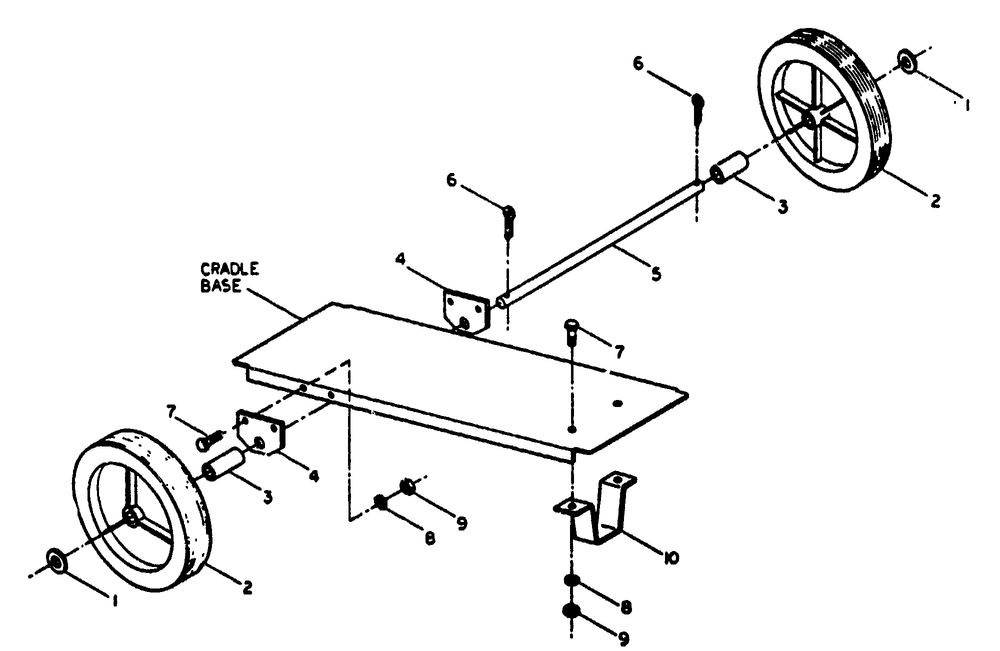 Wheel Kit Diagram and Parts List for 8865-8-L4000  Briggs and Stratton Generator